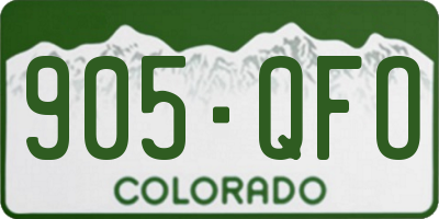 CO license plate 905QFO