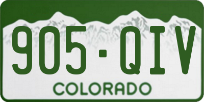 CO license plate 905QIV