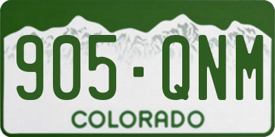 CO license plate 905QNM