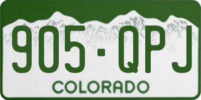 CO license plate 905QPJ