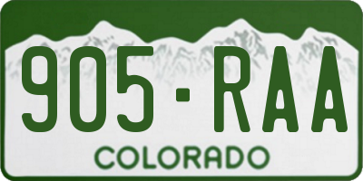 CO license plate 905RAA