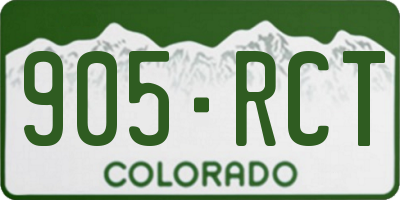 CO license plate 905RCT