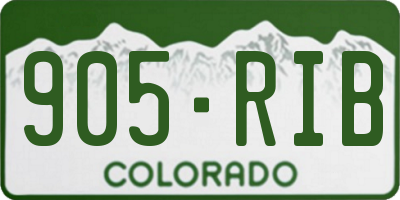 CO license plate 905RIB