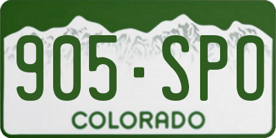 CO license plate 905SPO