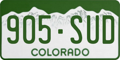 CO license plate 905SUD