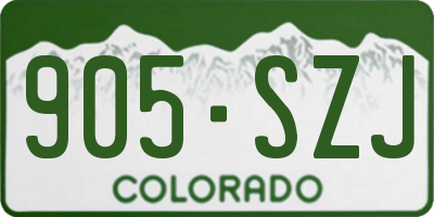 CO license plate 905SZJ