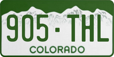 CO license plate 905THL