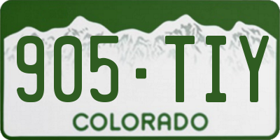 CO license plate 905TIY