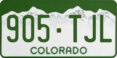 CO license plate 905TJL