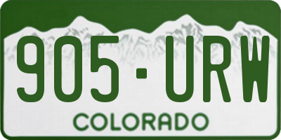 CO license plate 905URW