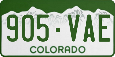CO license plate 905VAE
