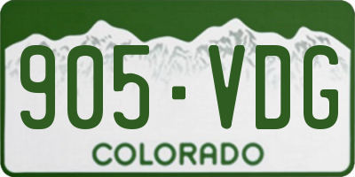 CO license plate 905VDG