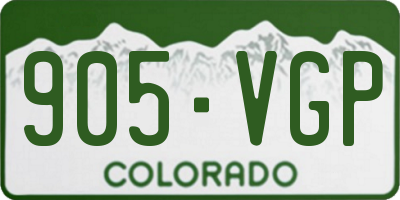 CO license plate 905VGP