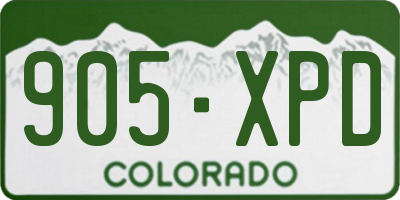 CO license plate 905XPD