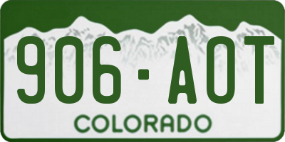 CO license plate 906AOT