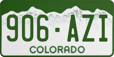 CO license plate 906AZI