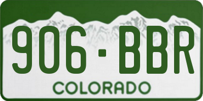 CO license plate 906BBR
