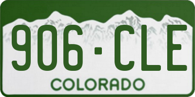 CO license plate 906CLE