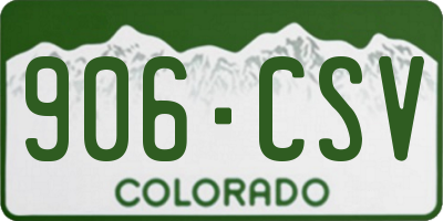 CO license plate 906CSV