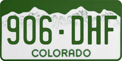 CO license plate 906DHF