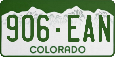 CO license plate 906EAN