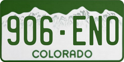 CO license plate 906ENO