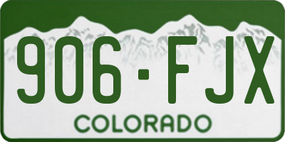 CO license plate 906FJX