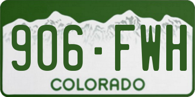 CO license plate 906FWH