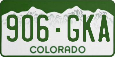 CO license plate 906GKA