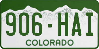 CO license plate 906HAI