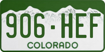 CO license plate 906HEF