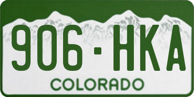CO license plate 906HKA
