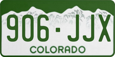 CO license plate 906JJX