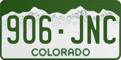 CO license plate 906JNC