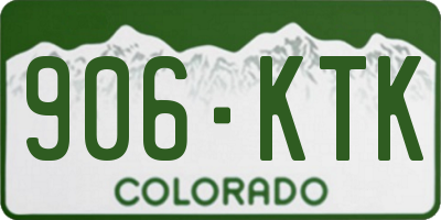 CO license plate 906KTK