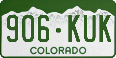 CO license plate 906KUK