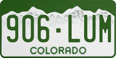 CO license plate 906LUM