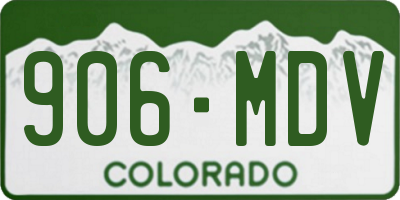 CO license plate 906MDV
