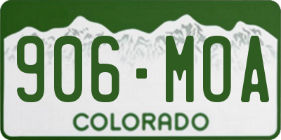 CO license plate 906MOA