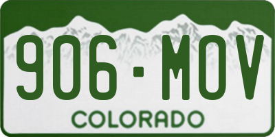 CO license plate 906MOV