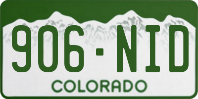 CO license plate 906NID