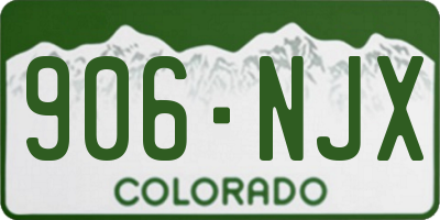 CO license plate 906NJX