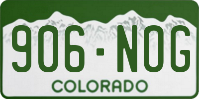 CO license plate 906NOG