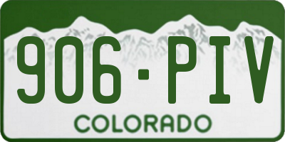 CO license plate 906PIV
