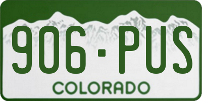 CO license plate 906PUS