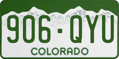 CO license plate 906QYU