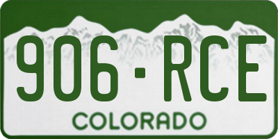 CO license plate 906RCE