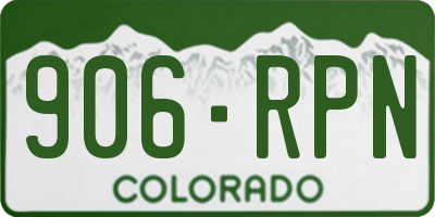CO license plate 906RPN