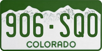 CO license plate 906SQO