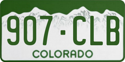 CO license plate 907CLB